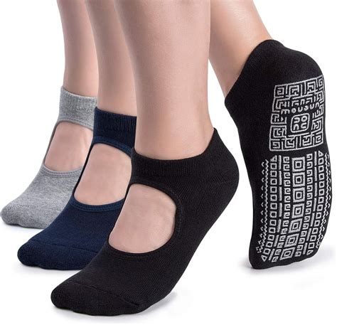 6 Pairs Yoga Socks Toeless Pilates Barre Ballet Socks,Non Slip Toeless Half Toe Socks Multicolor Elastic Workout Socks for Women,Pink, Dark Purple, Beige, Black, Dark Gray, Light Gray, M Size. . Yoga socks amazon